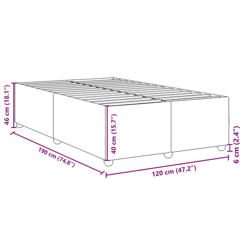 vidaXL Bed Frame without Mattress Cream 120x190 cm Small Double Fabric