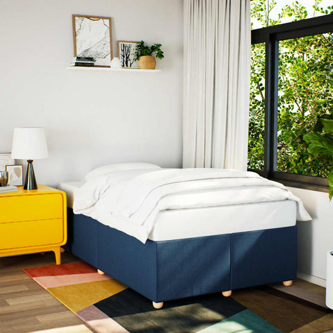 vidaXL Bed Frame without Mattress Blue 120x190 cm Small Double Fabric