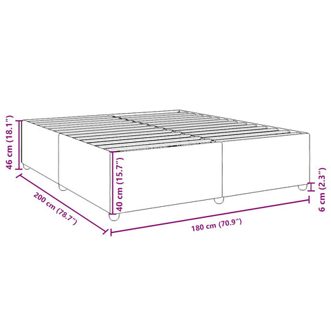 vidaXL Bed Frame without Mattress Black Super King Fabric