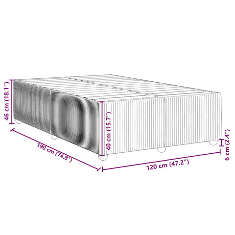 vidaXL Bed Frame without Mattress Dark Grey 120x190 cm Small Double Velvet