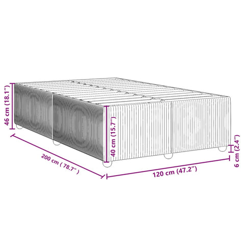 vidaXL Bed Frame without Mattress Dark Green 120x200 cm Velvet