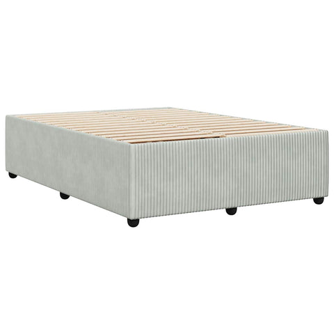 vidaXL Bed Frame without Mattress Light Grey 140x190 cm Velvet