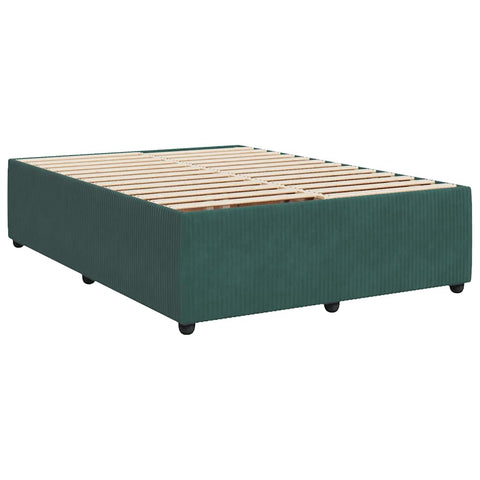 vidaXL Bed Frame without Mattress Dark Green 140x190 cm Velvet