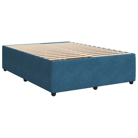 vidaXL Bed Frame without Mattress Blue 140x190 cm Velvet