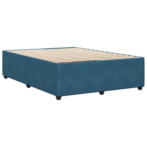 vidaXL Bed Frame without Mattress Blue 140x190 cm Velvet