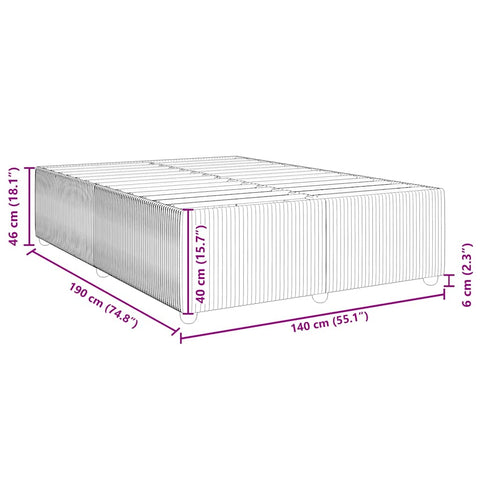 vidaXL Bed Frame without Mattress Blue 140x190 cm Velvet