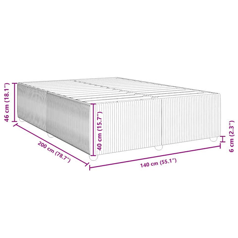 vidaXL Bed Frame without Mattress Light Grey 140x200 cm Velvet