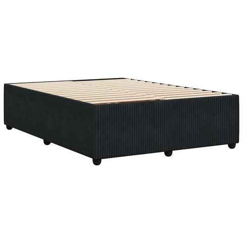 vidaXL Bed Frame without Mattress Black 140x200 cm Velvet