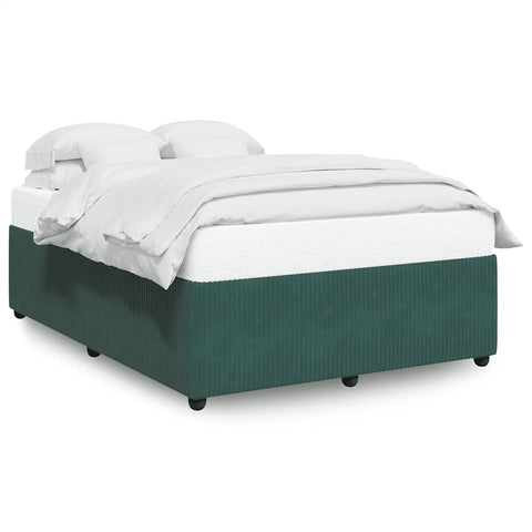 vidaXL Bed Frame without Mattress Dark Green 140x200 cm Velvet