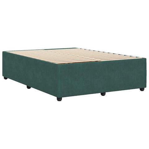 vidaXL Bed Frame without Mattress Dark Green 140x200 cm Velvet