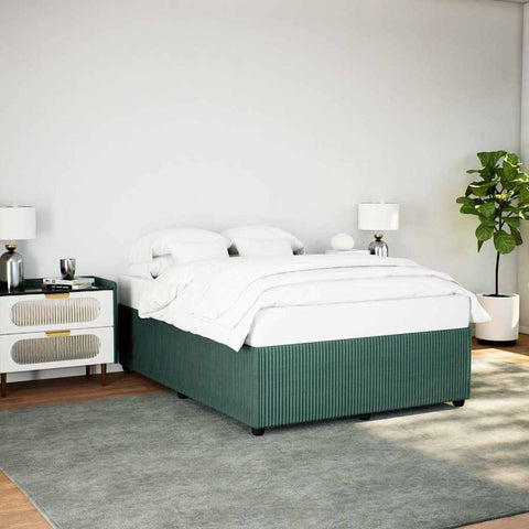 vidaXL Bed Frame without Mattress Dark Green 140x200 cm Velvet