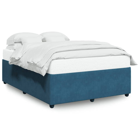 vidaXL Bed Frame without Mattress Blue 140x200 cm Velvet