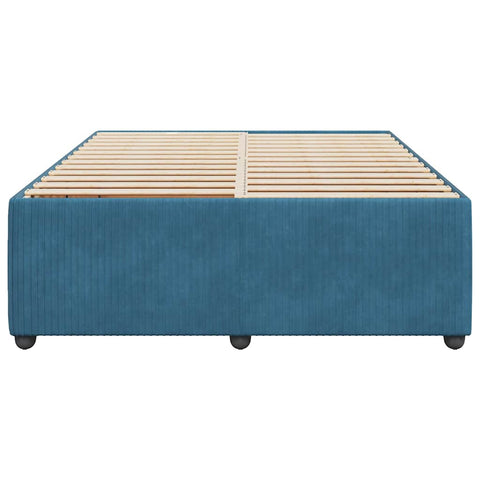 vidaXL Bed Frame without Mattress Blue 140x200 cm Velvet