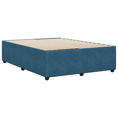 vidaXL Bed Frame without Mattress Blue 140x200 cm Velvet
