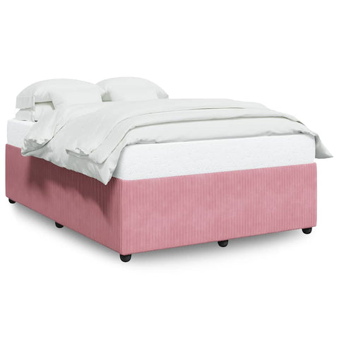 vidaXL Bed Frame without Mattress Pink 140x200 cm Velvet