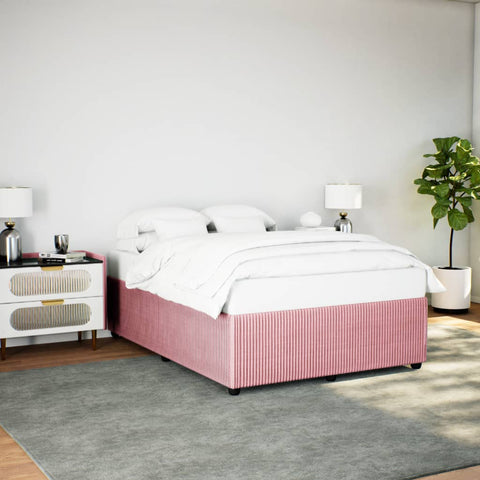 vidaXL Bed Frame without Mattress Pink 140x200 cm Velvet