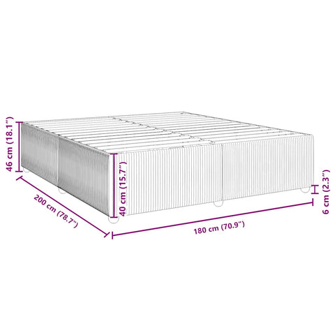 vidaXL Bed Frame without Mattress Black Super King Fabric