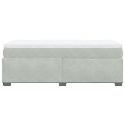 vidaXL Box Spring Bed with Mattress Light Grey 90x200 cm Velvet