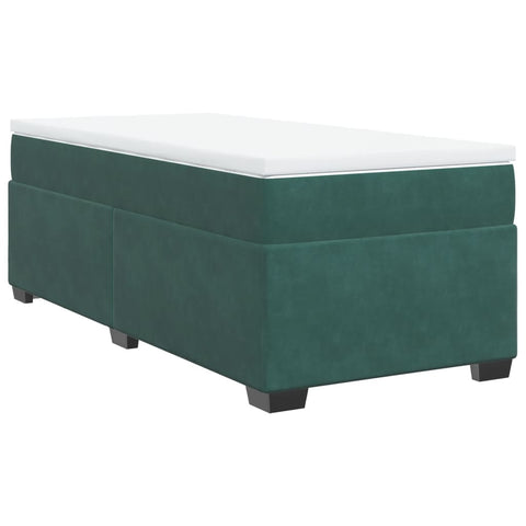 vidaXL Box Spring Bed with Mattress Dark Green 90x200 cm Velvet