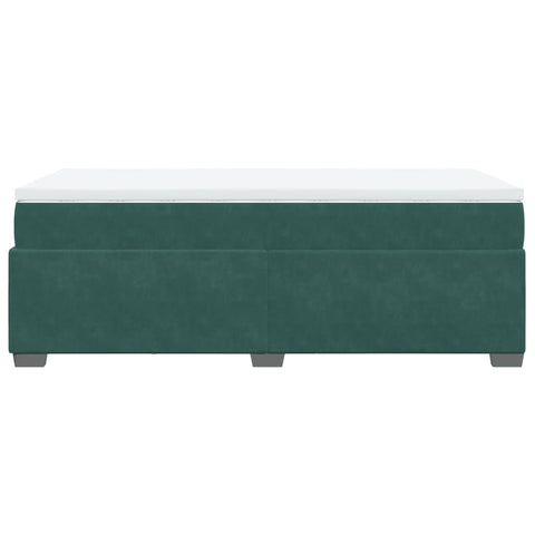 vidaXL Box Spring Bed with Mattress Dark Green 90x200 cm Velvet