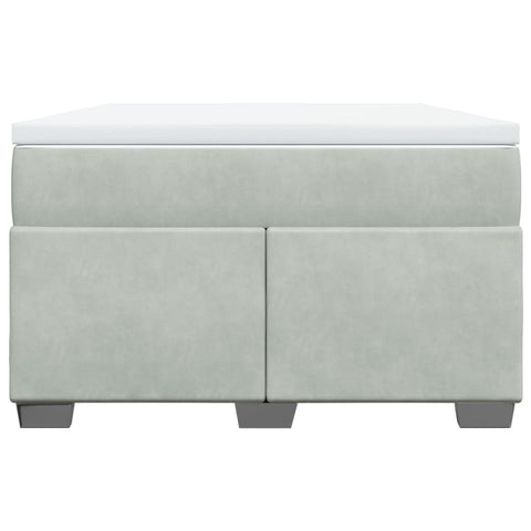 vidaXL Box Spring Bed with Mattress Light Grey 120x200 cm Velvet