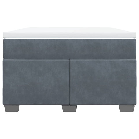 vidaXL Box Spring Bed with Mattress Dark Grey 120x200 cm Velvet