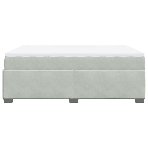 vidaXL Box Spring Bed with Mattress Light Grey 140x200 cm Velvet