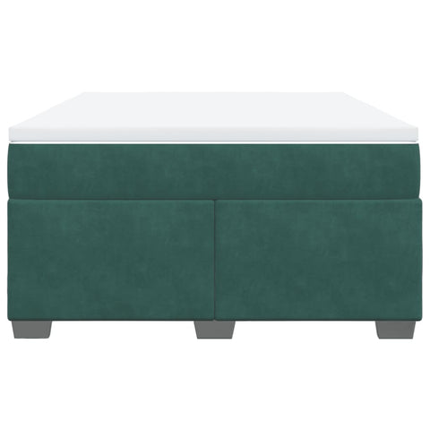 vidaXL Box Spring Bed with Mattress Dark Green 140x200 cm Velvet