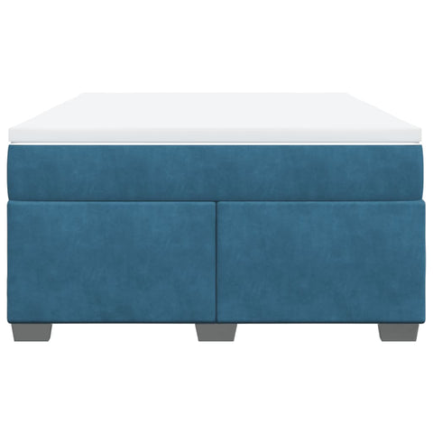 vidaXL Box Spring Bed with Mattress Dark Blue 140x200 cm Velvet