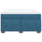 vidaXL Box Spring Bed with Mattress Dark Blue 140x200 cm Velvet