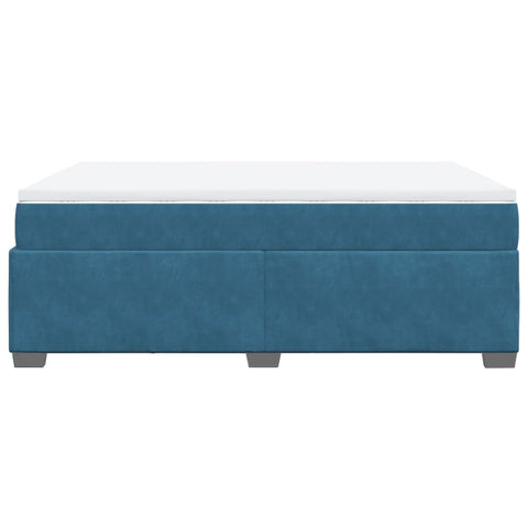 vidaXL Box Spring Bed with Mattress Dark Blue 140x200 cm Velvet