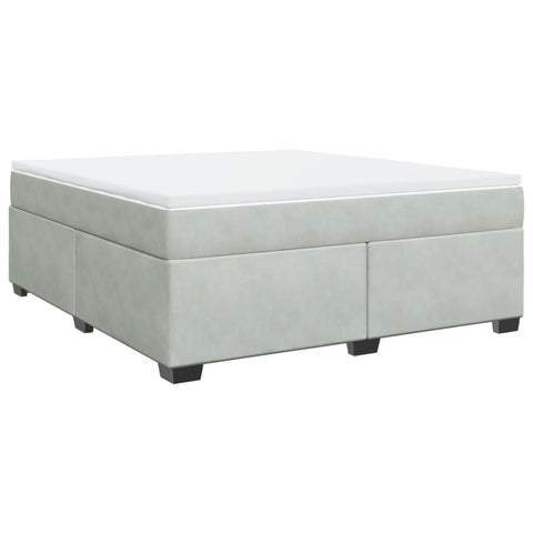 vidaXL Box Spring Bed with Mattress Light Grey 180x200 cm Velvet