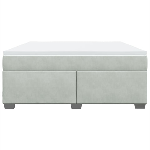 vidaXL Box Spring Bed with Mattress Light Grey 180x200 cm Velvet
