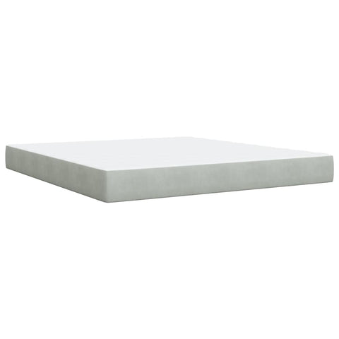 vidaXL Box Spring Bed with Mattress Light Grey 180x200 cm Velvet