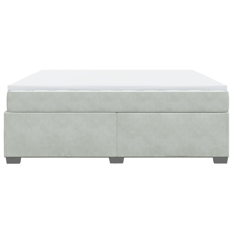 vidaXL Box Spring Bed with Mattress Light Grey 180x200 cm Velvet