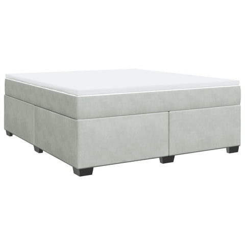vidaXL Box Spring Bed with Mattress Light Grey 180x200 cm Velvet