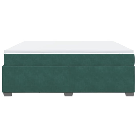 vidaXL Box Spring Bed with Mattress Dark Green 180x200 cm Velvet