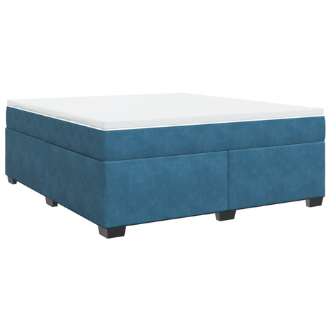 vidaXL Box Spring Bed with Mattress Dark Blue 180x200 cm Velvet