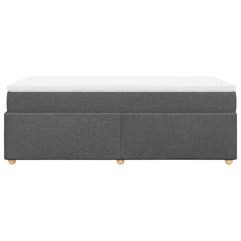 vidaXL Box Spring Bed with Mattress Dark Grey 90x200 cm Fabric