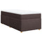 vidaXL Box Spring Bed with Mattress Dark Brown 90x200 cm Fabric