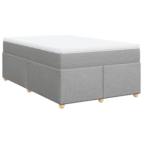 vidaXL Box Spring Bed with Mattress Light Grey 120x200 cm Fabric