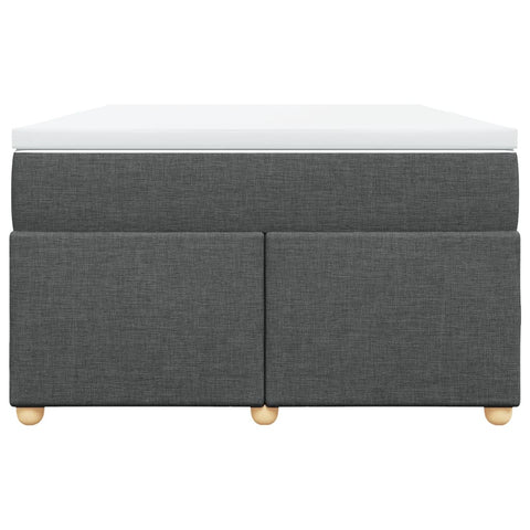 vidaXL Box Spring Bed with Mattress Dark Grey 120x200 cm Fabric