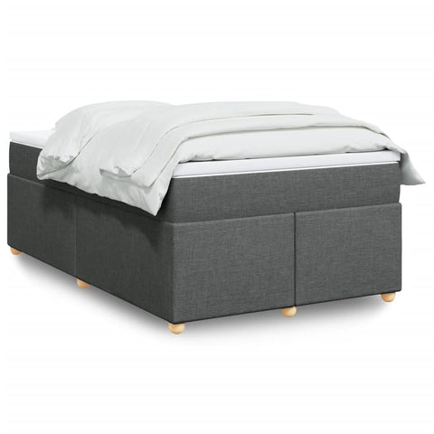 vidaXL Box Spring Bed with Mattress Dark Grey 120x200 cm Fabric