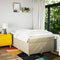 vidaXL Box Spring Bed with Mattress Cream 120x200 cm Fabric