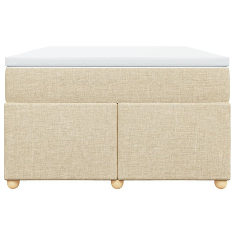 vidaXL Box Spring Bed with Mattress Cream 120x200 cm Fabric