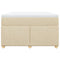 vidaXL Box Spring Bed with Mattress Cream 120x200 cm Fabric