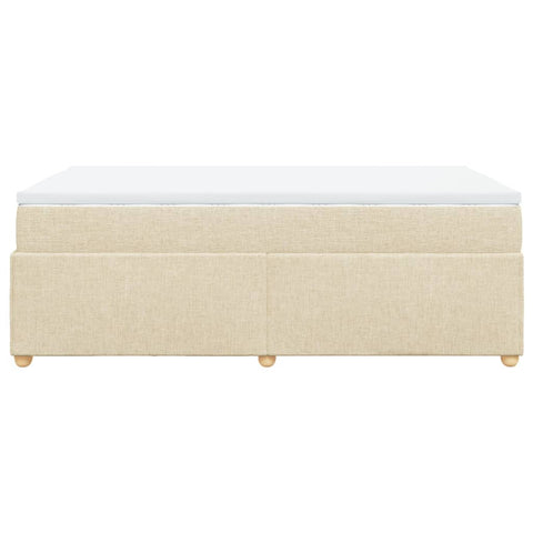 vidaXL Box Spring Bed with Mattress Cream 120x200 cm Fabric