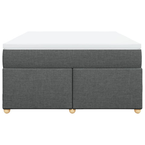 vidaXL Box Spring Bed with Mattress Dark Grey 140x200 cm Fabric