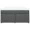 vidaXL Box Spring Bed with Mattress Dark Grey 140x200 cm Fabric