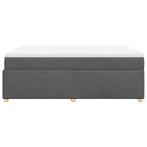 vidaXL Box Spring Bed with Mattress Dark Grey 140x200 cm Fabric